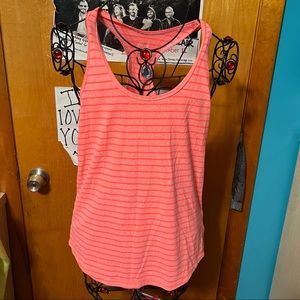 Reebok pink striped tank top play dry size medium